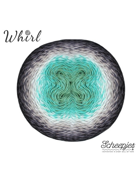 Scheepjes Whirl Nr. 785 Minty Black Velvet - Aurora Collection- nėrimo-mezgimo siūlai