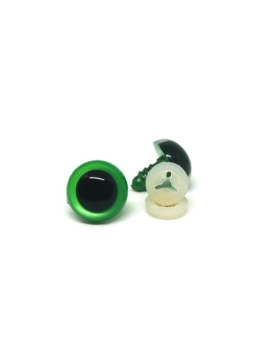 Žalios perlamutrinės saugios plastikinės akutės žaislams su itin saugiu užsegimu