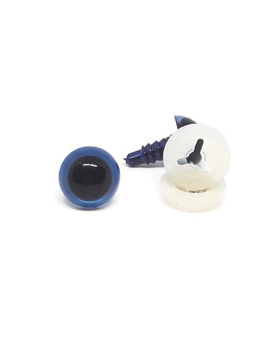 Tamsiai mėlynos perlamutrinės saugios plastikinės akutės žaislams su itin saugiu užsegimu