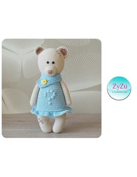 Nėrimo schema - ZyZu Line Design meškis anglų kalba