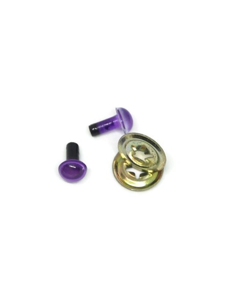 Violetinės saugios plastikinės akutės žaislams su metaliniu užsegimu