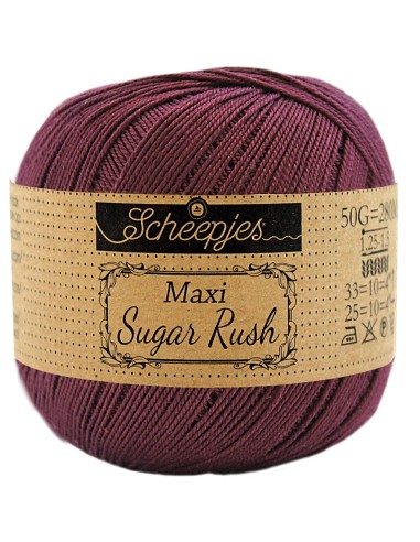 Scheepjes Maxi Sugar Rush Nr. 394 Shadow Purple  - medvilniniai nėrimo - mezgimo siūlai