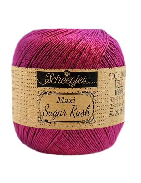 Scheepjes Maxi Sugar Rush Nr. 128 Tyrian Purple  - medvilniniai nėrimo - mezgimo siūlai