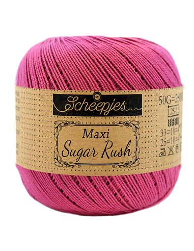 Scheepjes Maxi Sugar Rush Nr. 251 Garden Rose  - medvilniniai nėrimo - mezgimo siūlai