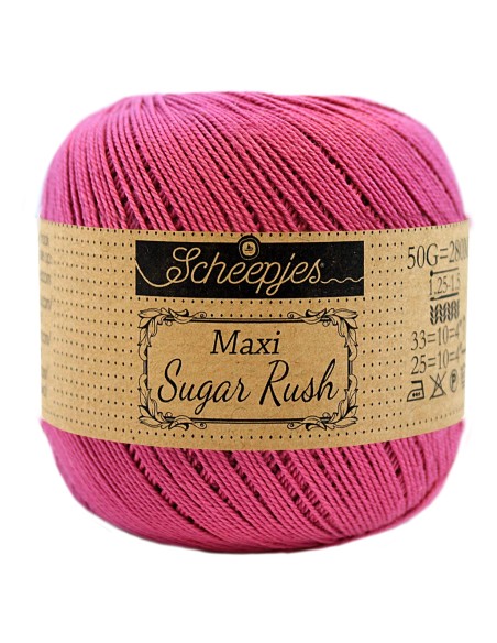 Scheepjes Maxi Sugar Rush Nr. 251 Garden Rose  - medvilniniai nėrimo - mezgimo siūlai