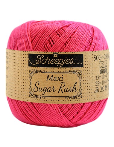 Scheepjes Maxi Sugar Rush Nr. 786 Fuchsia  - medvilniniai nėrimo - mezgimo siūlai