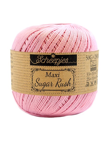 Scheepjes Maxi Sugar Rush Nr. 222 Tulip  - medvilniniai nėrimo - mezgimo siūlai