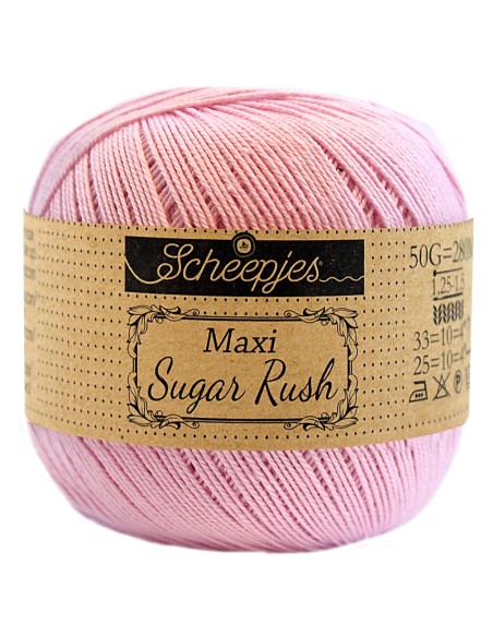 Scheepjes Maxi Sugar Rush Nr. 246 Icy Pink  - medvilniniai nėrimo - mezgimo siūlai