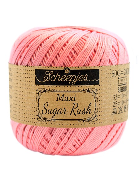 Scheepjes Maxi Sugar Rush Nr. 409 Soft Rosa  - medvilniniai nėrimo - mezgimo siūlai