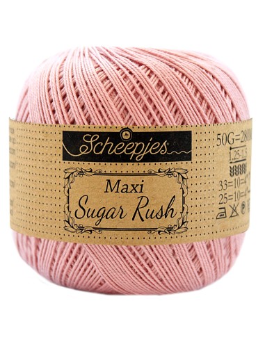 Scheepjes Maxi Sugar Rush Nr. 408 Old Rosa  - medvilniniai nėrimo - mezgimo siūlai