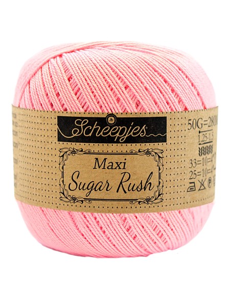 Scheepjes Maxi Sugar Rush Nr. 749 Pink  - medvilniniai nėrimo - mezgimo siūlai