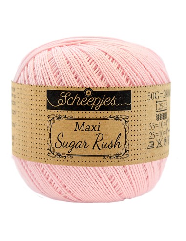 Scheepjes Maxi Sugar Rush Nr. 238 Powder Pink  - medvilniniai nėrimo - mezgimo siūlai