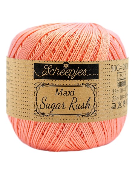 Scheepjes Maxi Sugar Rush Nr. 264 Light Coral  - medvilniniai nėrimo - mezgimo siūlai