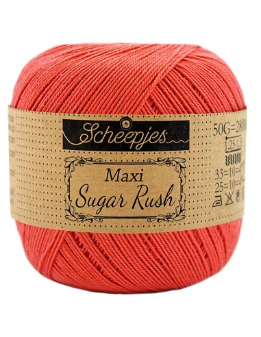 Scheepjes Maxi Sugar Rush Nr. 252 Watermelon  - medvilniniai nėrimo - mezgimo siūlai
