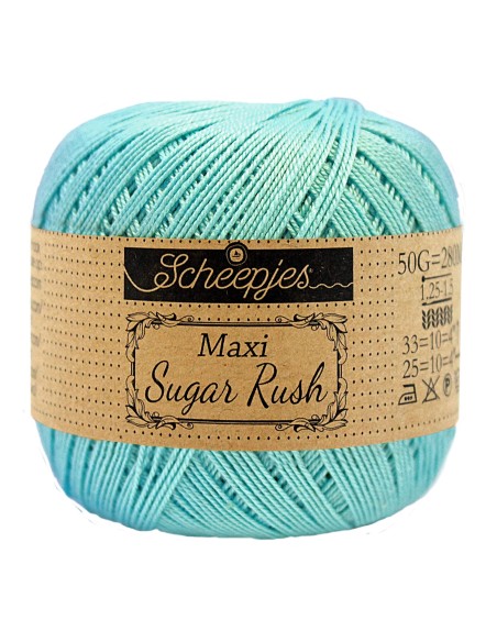 Scheepjes Maxi Sugar Rush Nr. 397 Cyan  - medvilniniai nėrimo - mezgimo siūlai