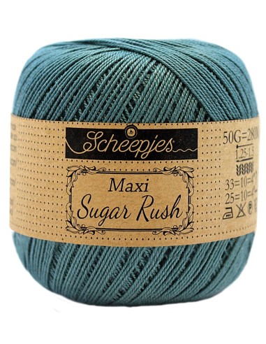 Scheepjes Maxi Sugar Rush Nr. 391 Deep Ocean Green - medvilniniai nėrimo- mezgimo siūlai