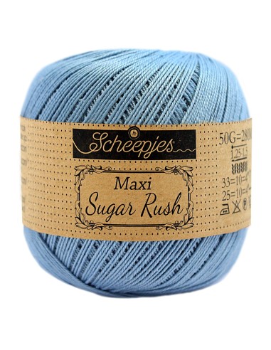Scheepjes Maxi Sugar Rush Nr. 510 Sky Blue - medvilniniai nėrimo - mezgimo siūlai