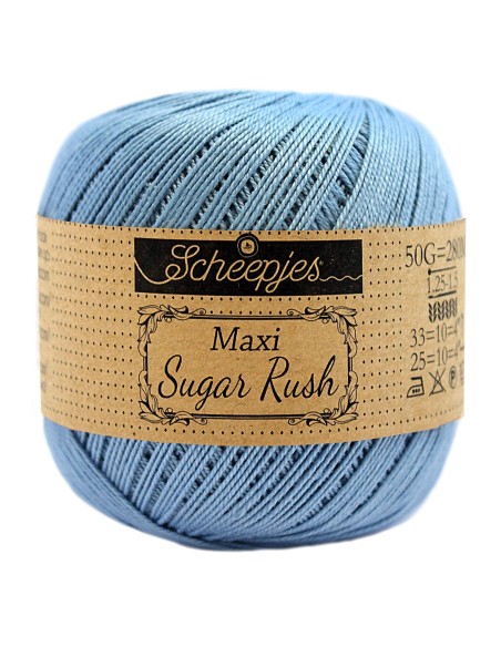 Scheepjes Maxi Sugar Rush Nr. 510 Sky Blue - medvilniniai nėrimo - mezgimo siūlai