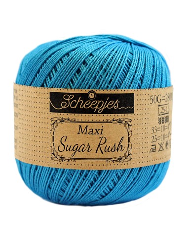 Scheepjes Maxi Sugar Rush Nr. 146 Vivid Blue - medvilniniai nėrimo - mezgimo siūlai