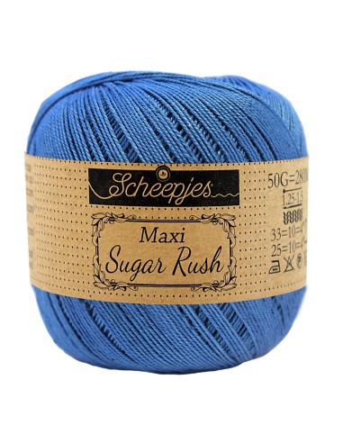 Scheepjes Maxi Sugar Rush Nr. 215 Royal Blue - medvilniniai nėrimo - mezgimo siūlai