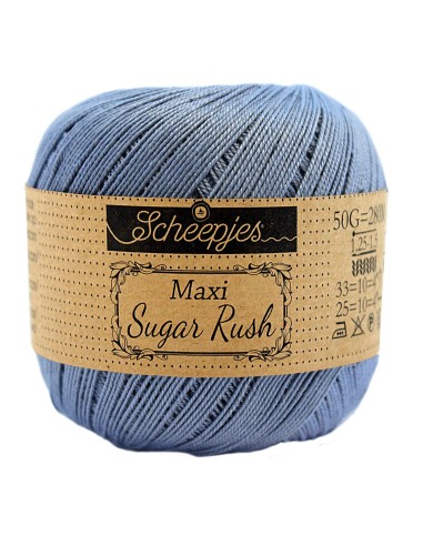 Scheepjes Maxi Sugar Rush Nr. 247 Bluebird - medvilniniai nėrimo - mezgimo siūlai