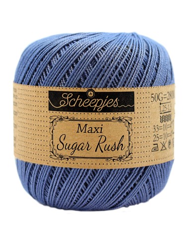 Scheepjes Maxi Sugar Rush Nr. 261 Capri Blue - medvilniniai nėrimo - mezgimo siūlai
