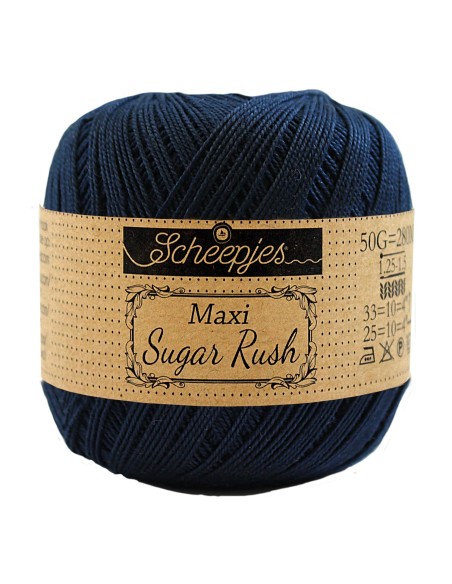 Scheepjes Maxi Sugar Rush Nr. 124 Ultramarine - medvilniniai nėrimo - mezgimo siūlai