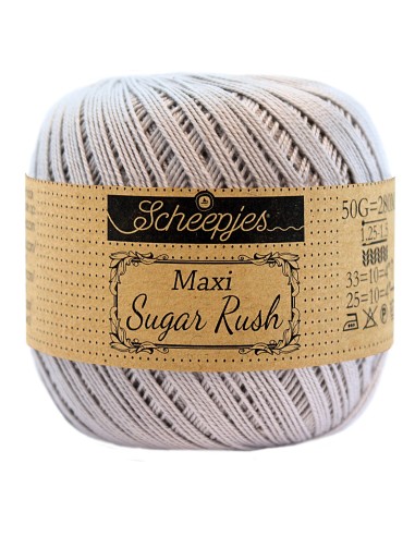 Scheepjes Maxi Sugar Rush Nr. 618 Silver - medvilniniai nėrimo - mezgimo siūlai