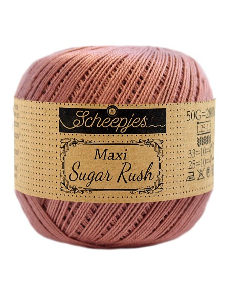 Scheepjes Maxi Sugar Rush Nr. 776 Antique Rose - medvilniniai nėrimo - mezgimo siūlai