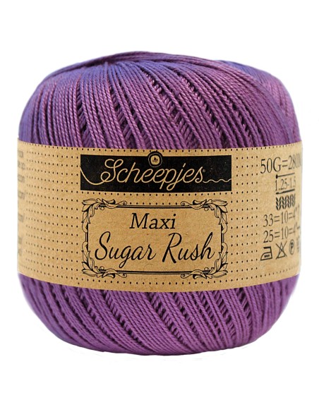 Scheepjes Maxi Sugar Rush Nr. 113 Delphinium - medvilniniai nėrimo - mezgimo siūlai