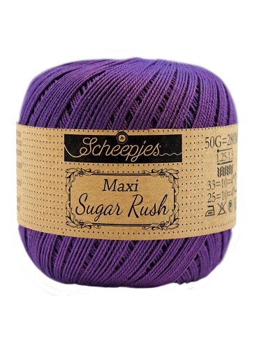 Scheepjes Maxi Sugar Rush Nr. 521 Deep Violet - medvilniniai nėrimo - mezgimo siūlai