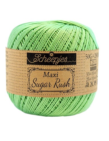 Scheepjes Maxi Sugar Rush Nr. 513 Spring Green - medvilniniai nėrimo - mezgimo siūlai