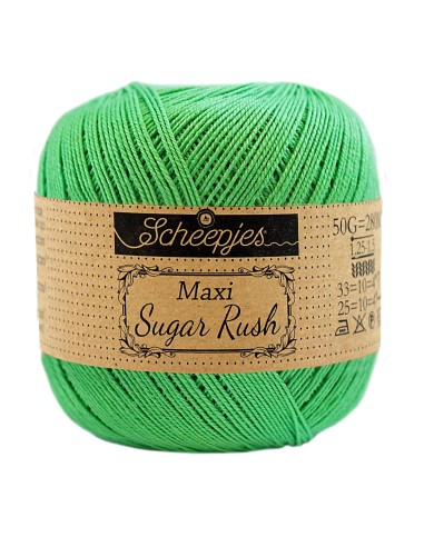 Scheepjes Maxi Sugar Rush Nr. 389 Apple Green - medvilniniai nėrimo - mezgimo siūlai