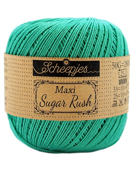 Scheepjes Maxi Sugar Rush Nr. 514 Jade - medvilniniai nėrimo - mezgimo siūlai
