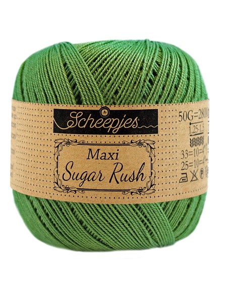 Scheepjes Maxi Sugar Rush Nr. 412 Forest Green - medvilniniai nėrimo - mezgimo siūlai