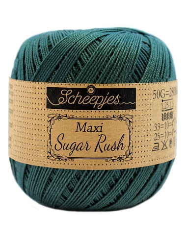 Scheepjes Maxi Sugar Rush Nr. 244 Spruce - medvilniniai nėrimo - mezgimo siūlai