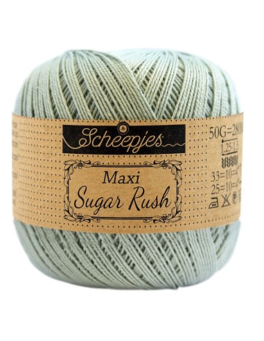 Scheepjes Maxi Sugar Rush Nr. 402 Silver Green - medvilniniai nėrimo - mezgimo siūlai