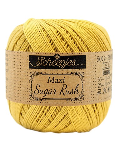 Scheepjes Maxi Sugar Rush Nr. 154 Gold - medvilniniai nėrimo - mezgimo siūlai