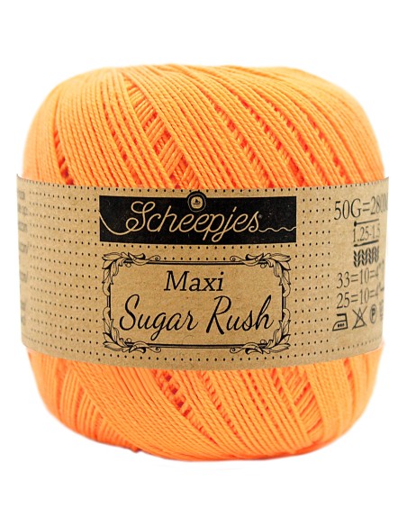 Scheepjes Maxi Sugar Rush Nr. 411 Sweet Orange - medvilniniai nėrimo - mezgimo siūlai