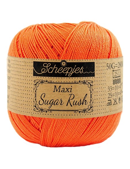 Scheepjes Maxi Sugar Rush Nr. 189 Royal Orange - medvilniniai nėrimo - mezgimo siūlai