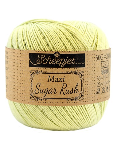 Scheepjes Maxi Sugar Rush Nr. 392 Lime Juice - medvilniniai nėrimo - mezgimo siūlai