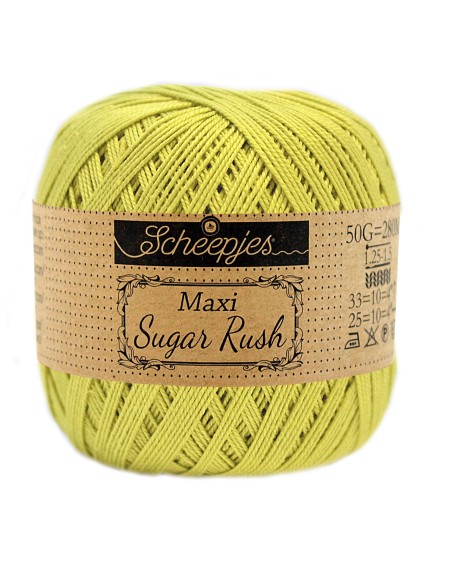 Scheepjes Maxi Sugar Rush Nr. 245 Green Yellow - medvilniniai nėrimo - mezgimo siūlai