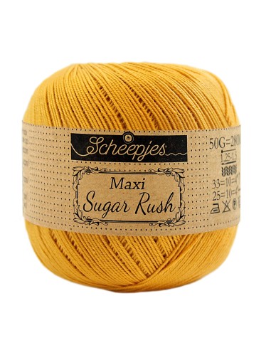 Scheepjes Maxi Sugar Rush Nr. 249 Saffron - medvilniniai nėrimo - mezgimo siūlai
