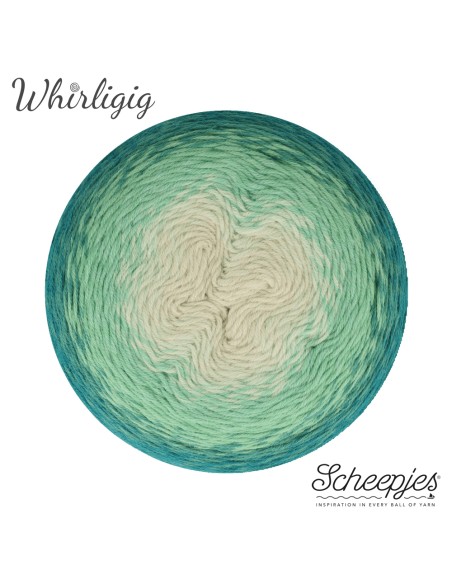 Scheepjes Whirligig Nr. 205 Teal to Ombré  - vilnoniai nėrimo - mezgimo siūlai - alpaka
