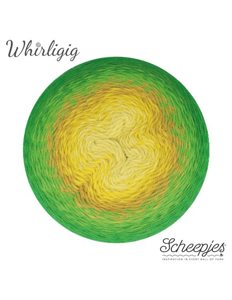 Scheepjes Whirligig Nr. 206 Green to Ochre  - vilnoniai nėrimo - mezgimo siūlai - alpaka