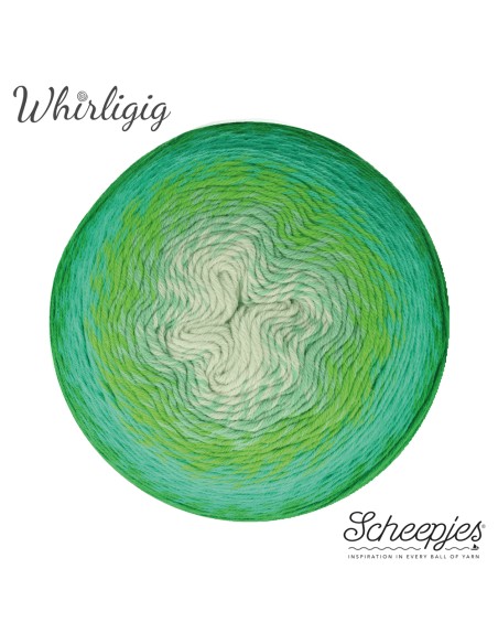 Scheepjes Whirligig Nr. 207 Green to Blue  - vilnoniai nėrimo - mezgimo siūlai - alpaka