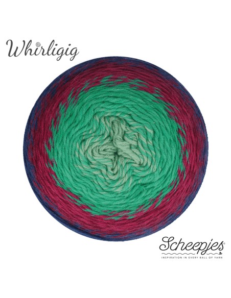 Scheepjes Whirligig Nr. 214 Sapphire to Jade - vilnoniai nėrimo - mezgimo siūlai - alpaka