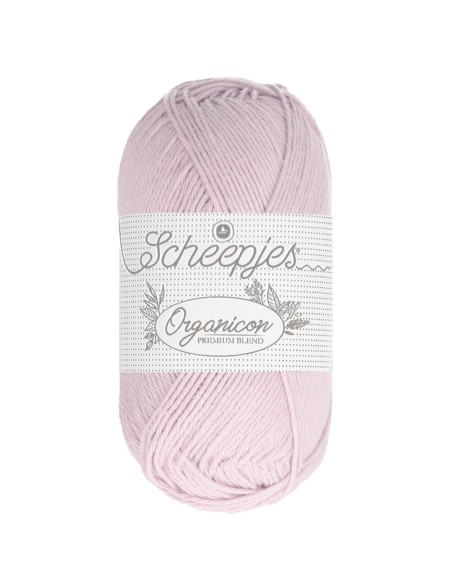 Scheepjes Organicon Nr. 204 Lavender Haze - ekologiški medvilniniai nėrimo - mezgimo siūlai (vegan friendly)
