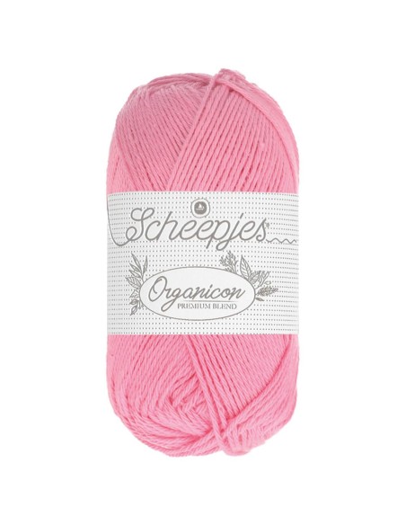 Scheepjes Organicon Nr. 207 Apple Blossom - ekologiški medvilniniai nėrimo - mezgimo siūlai (vegan friendly)