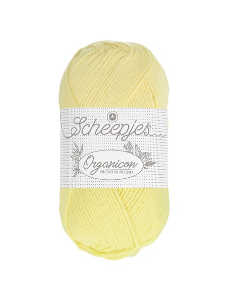 Scheepjes Organicon Nr. 210 Buttermilk - ekologiški medvilniniai nėrimo - mezgimo siūlai (vegan friendly)